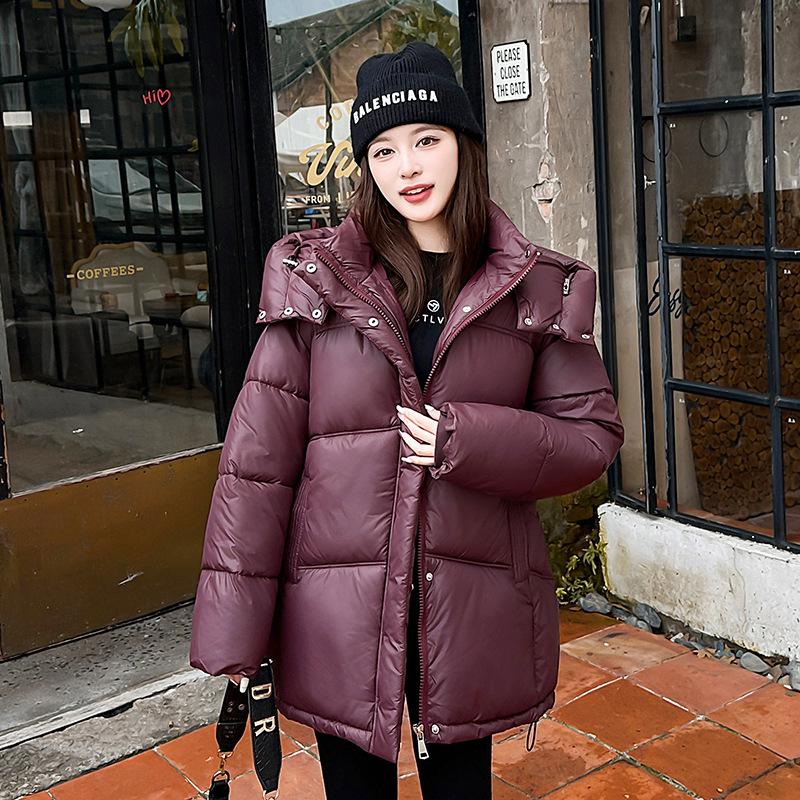 Winter Women's Slim Waist Thick Warm Slim Long Hooded Jacket