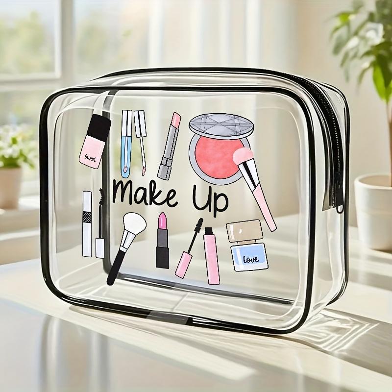 

Fashionable Frugal Transparent Zipper Handbag - Transparent Travel Toiletry Bag, Makeup Bag, Gym And Airport Essential Lightweig