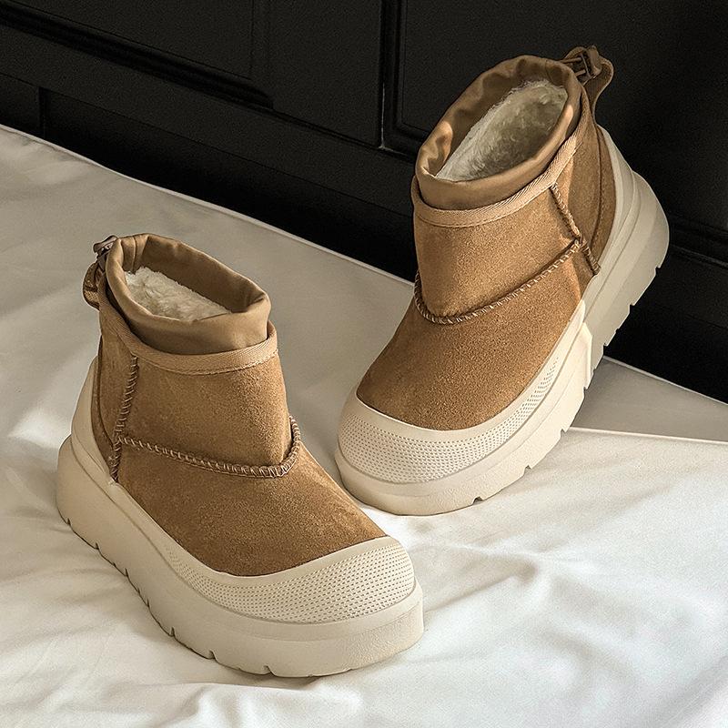 Autumn and winter snow boots heighten platform couple shoes fleece warm platform short boots tide
