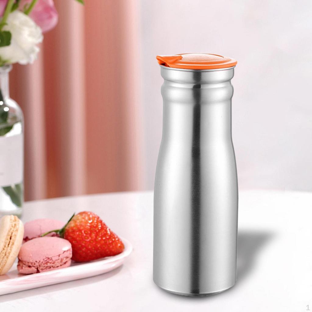 1L Cold Kettle with Lid Stainless Steel Insulated Jug for Restaurant Hotel