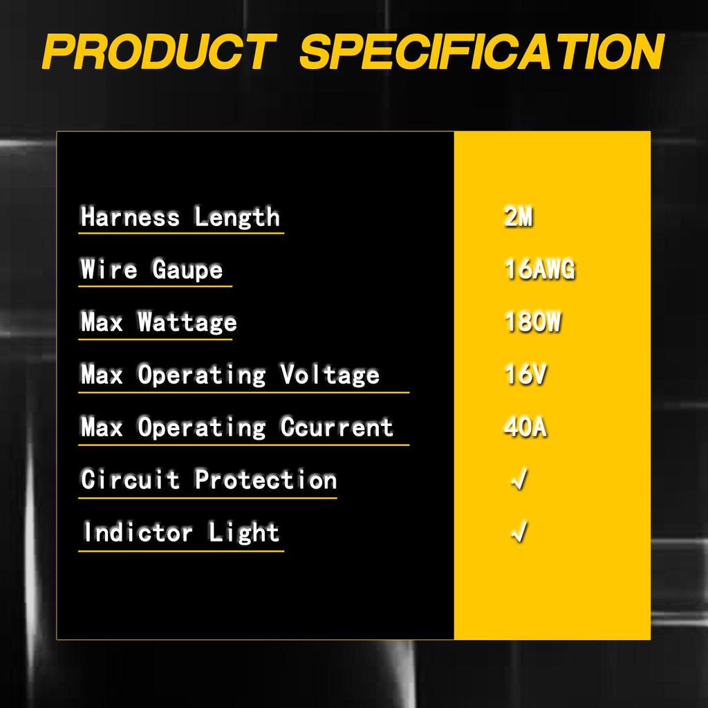 High-Power LED Spotlight Wiring Kit with Switch for Cross-Border Car Applications