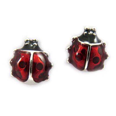 [G9025] - BO Silver 'Ladybug' Red Black