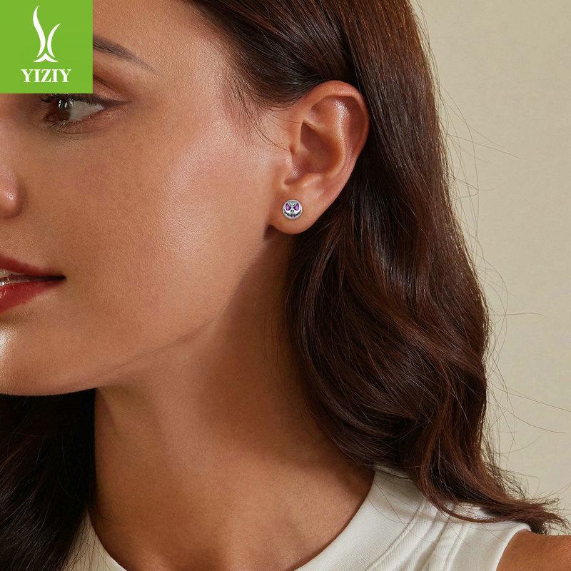 Halloween Leuchtende Totenkopf Ohrstecker Für Männer Und Frauen, Dark Wind Persönlichkeit S925 Tremella Dekoration