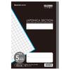 Showa Note Japonica 5mm Black Plus Notebook, Grid, (with Leader), 5-Pack MJS-5K5