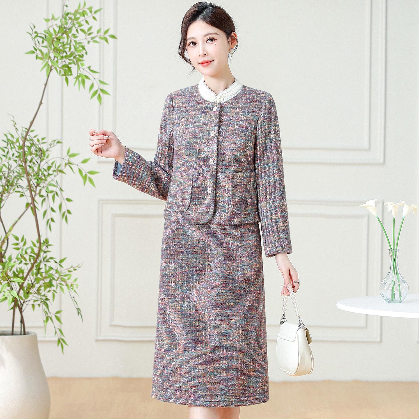 Элегантное французское двухсекционное облегающее платье для женщин, Зима 2025 L фиолетовый