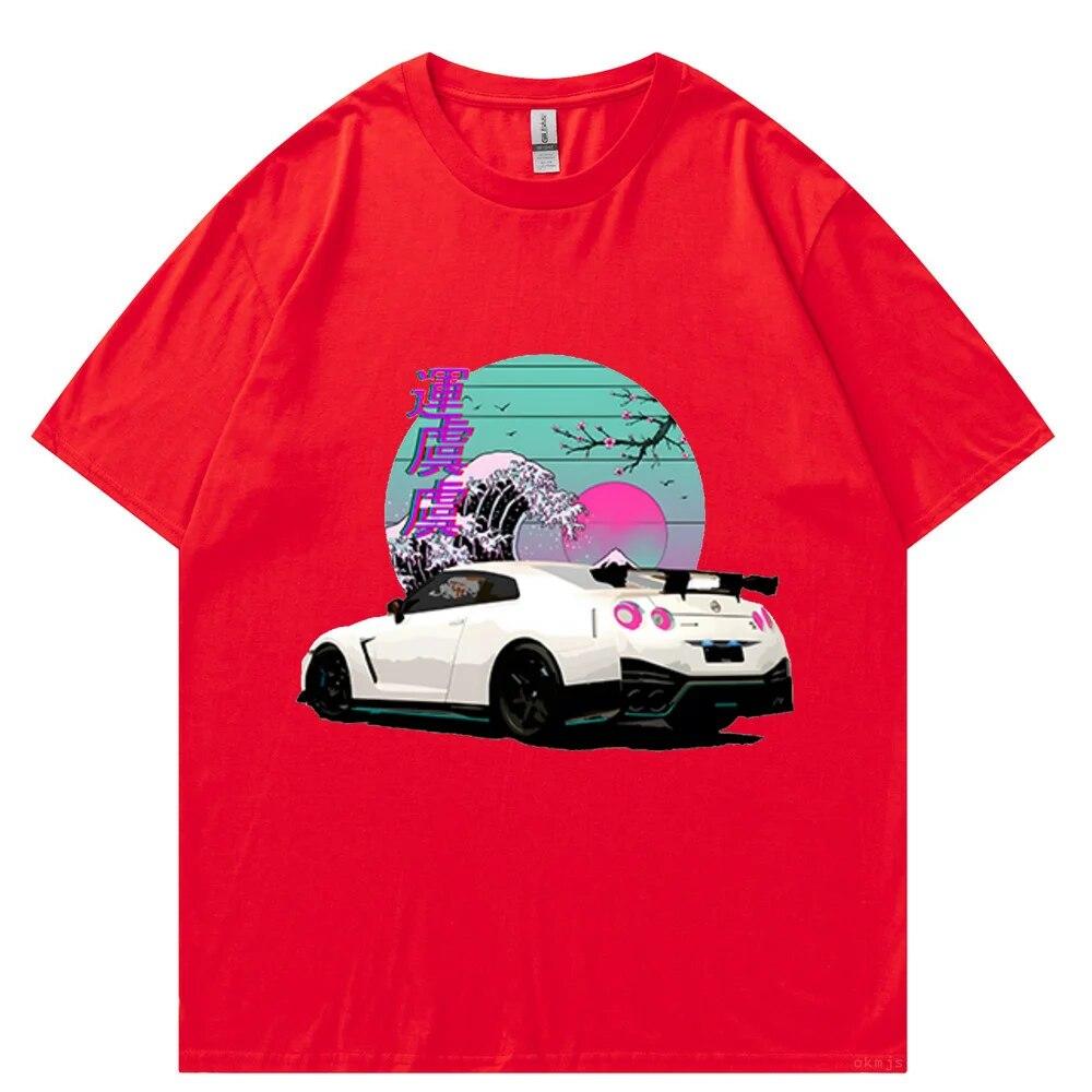 Initial D T-shirts Oversize Unisex T Shirt Summer Unisex Hip Hop Funny GTR Vaporwave JDM Car Print Harajuku Tshirt Casual Tops Tee