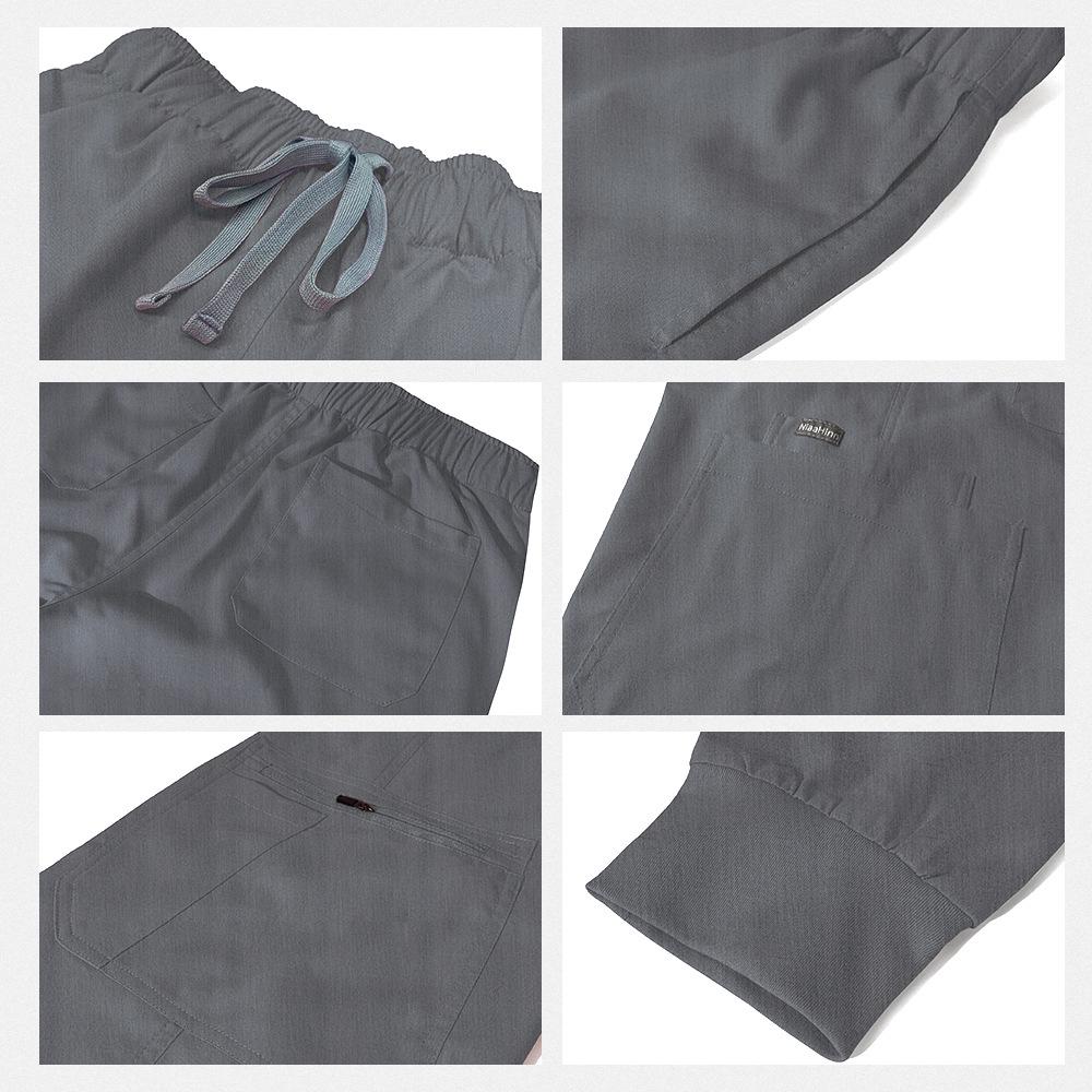 V-neck Women's Hospital Scrub Suit with Short Sleeves and Printed Design