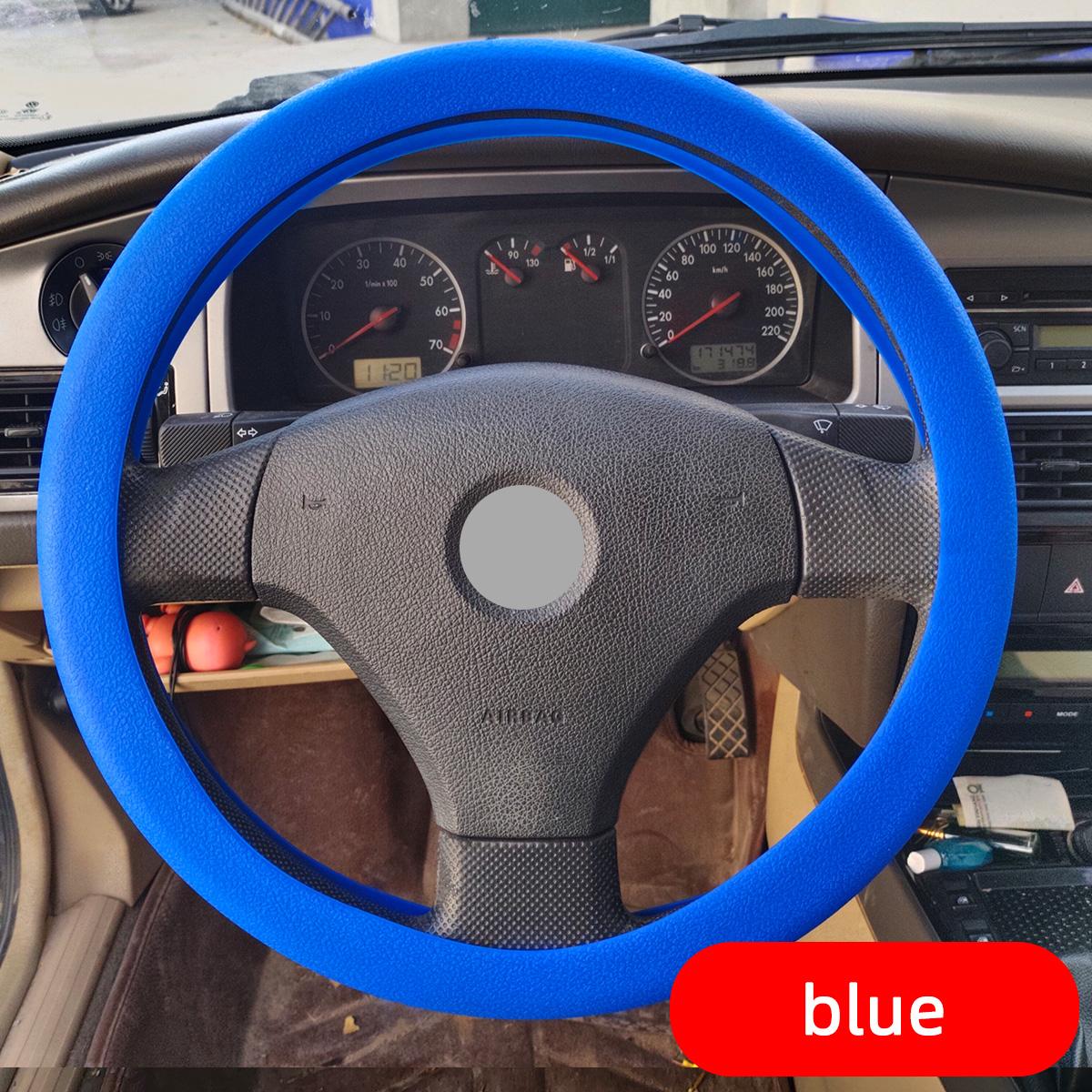 

Автомобіль Універсальний силіконовий кермо Еластичний чохол для рукавичок Текстура М які багатоколірні авто прикраси DIY Чохли Аксесуари темно-синього кольору