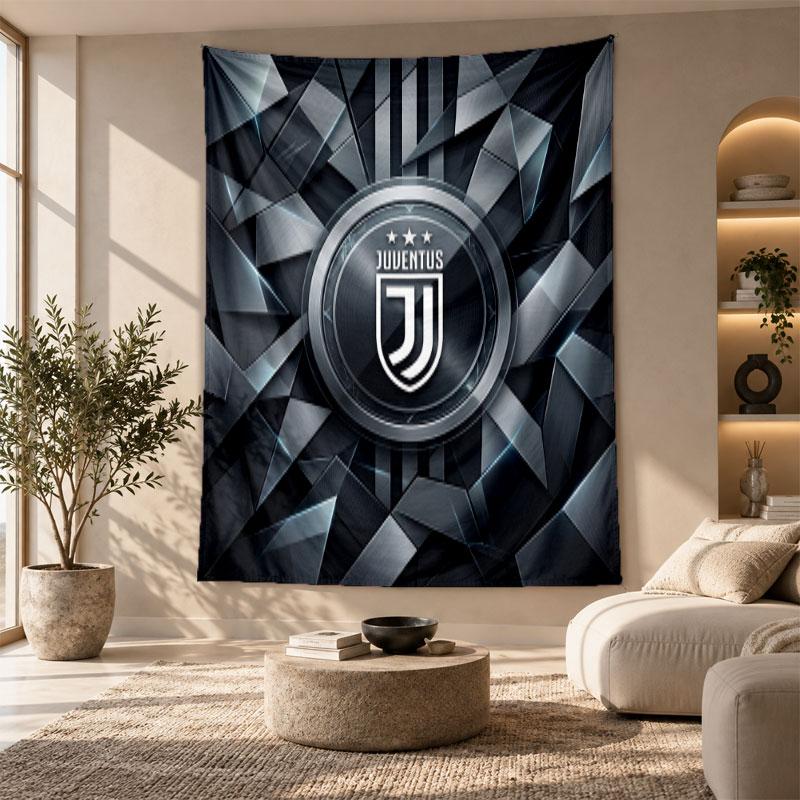 Decorative Tapestry,Juventus FC Printed Wall Art, Lightweight Wall Hanging For Bedroom Background