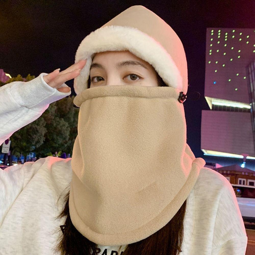 Thick Full Face Cover Hats Warm Cycling Pullover Cap Earmuffs One-piece Helmet Hat  Motorcycle