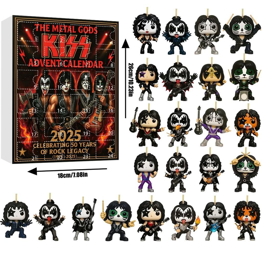 

Kiss Band Christmas Countdown Calendar With Acrylic Figures For Holiday Decor