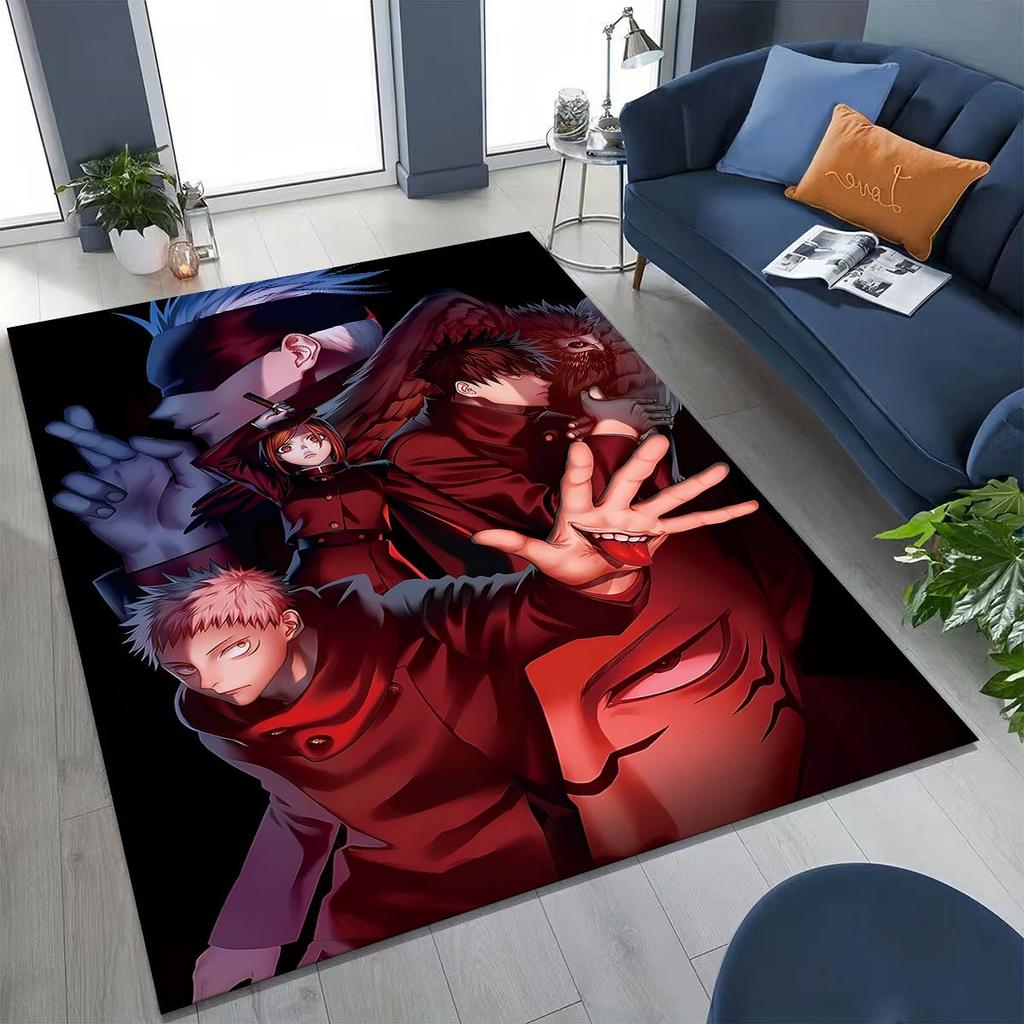 Anime Jujutsu Kaisen Yuji Satoru Kreslený koberec do ložnice, obývacího pokoje, k pohovce, domácí rohožka, dekorace, velká dětská hrací protiskluzová podložka na podlahu