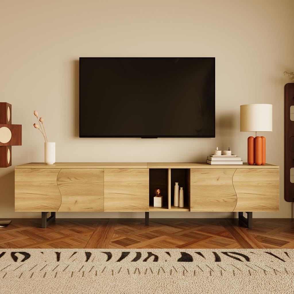 Five-Door TV Cabinet, TV Stand, TV Panel, Lower TV Stand. Unique Design. 191 X 38 X 46.5 Cm (L X W X H)