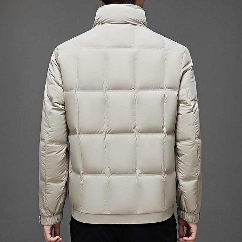 Men's Fashionable Stand-up Collar Down Jacket - 2025 Autumn/Winter Collection, Warm & Casual for Middle-aged & Young Adults.
