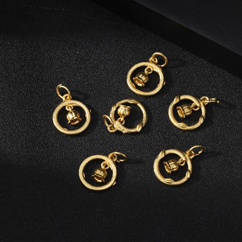 Sand Gold Butterfly Enamel Pendant with Strong Color Retention - DIY Jewelry Accessory