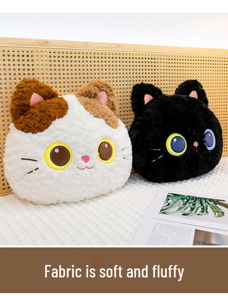 Genuine Snot Bear Black Cat Plush Hugging Pillow - Cute Lumbar Support Doll