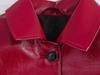2025 Spring Women's Red Glossy Leather Lapel Jacket – European & American Style