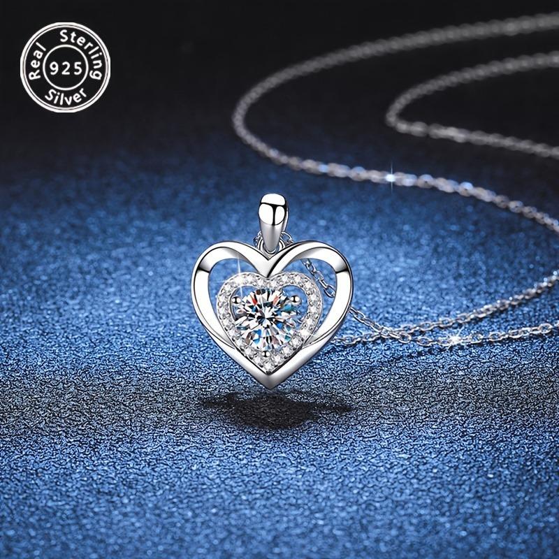 925Silver heart-shaped necklace Fashionable Women's Jewelry Suitable for parties, vacations, birthdays, Valentine's Day, Christmas, New Year,