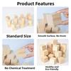 10pcs Natural Wooden Cube Unfinished Blank Handmade Material Kids Toy Wooden Square Block