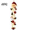 Handmade Look Xmas Ornament Glowing Christmas Door Hanger Crochet Spiral with LED Lights Snowman Santa Reindeer Lighted Holiday Hanger Angel
