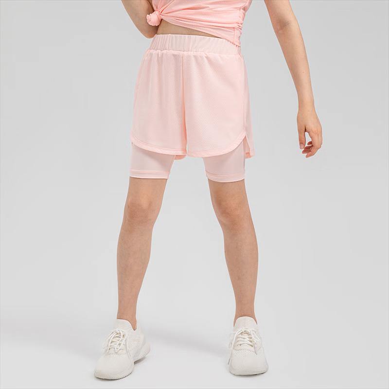 Yudong Girls' Faux Two-Piece Summer Athletic Yoga Shorts