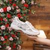 2025 new summer soft leather hollow breathable women's light platform sports and leisure versatile Forrest Gump shoes