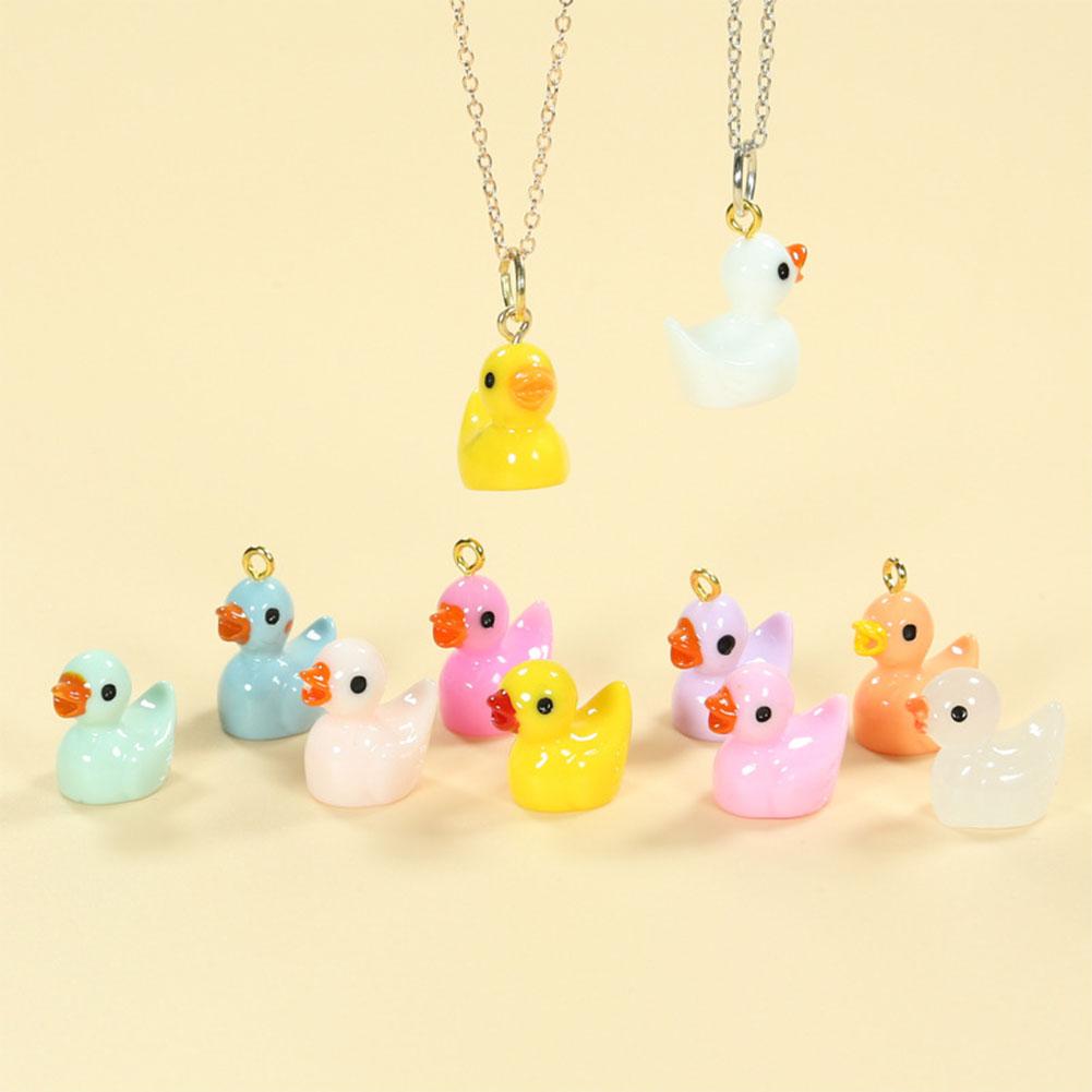 240Pcs Micro Landscape Duck Ornaments Colorful Ducks Figurine Glow In The Dark Mini Duck Statue Waterproof for Garden Aquarium