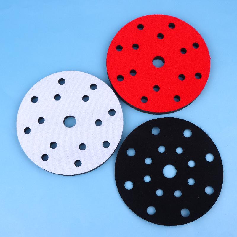6Inch 15 Holes Pneumatic Dry Grinding Head Sponge Buffer Pad Dry Grinding Machine Soft Pad Self-Adhesive Grinding Machine Tray P