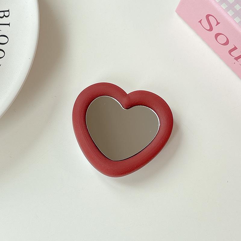 Silicone Love Mirror Solid Color Mobile Phone Airbag Bracket Folding Retractable Lazy Desktop Support Frame