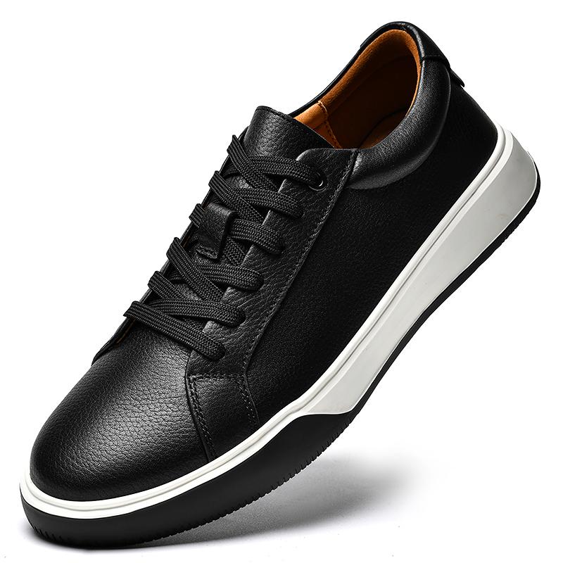 

New Classic Casual Leather Mens Shoes Fashion Wear-resistant Sole Genuine Leather Board Shoes Trend Versatile Walking Shoes 44
