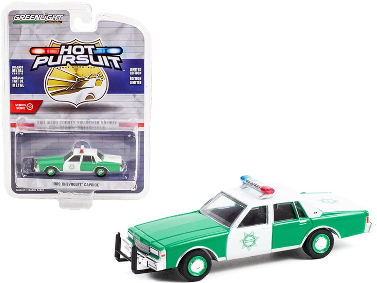 

Greenlight scale Chevrolet Caprice San Diego Volunteer Sheriff Police Greenlight Caprice Diego County Volunteer Diecast Car 1/64 San Sheriff