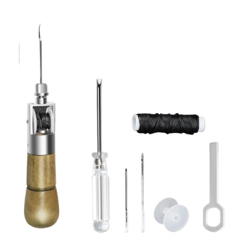 DIY Leather Sewing Awl Kit Waxed Thread Hand Sewing Tools Leather Craft Edge Stitching Belt Strips Shoemaker Canvas Repair Tools