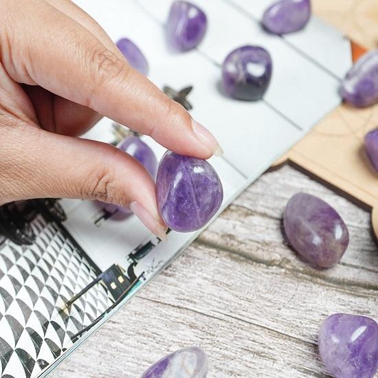 Amethyst Trommelsteine Reiki Chakra Heilung Dekorative Kieselsteine, Schmuckstein, Vasenfüller,