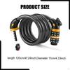 120cm 5 Digit Keyless Cable Lock Anti Theft Password for Sports Equipment Locker Bikes