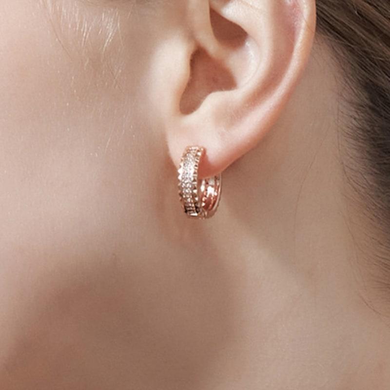 GEIGER Jewelry 14K GF Simple Square One-Touch Earrings GIGFEE009