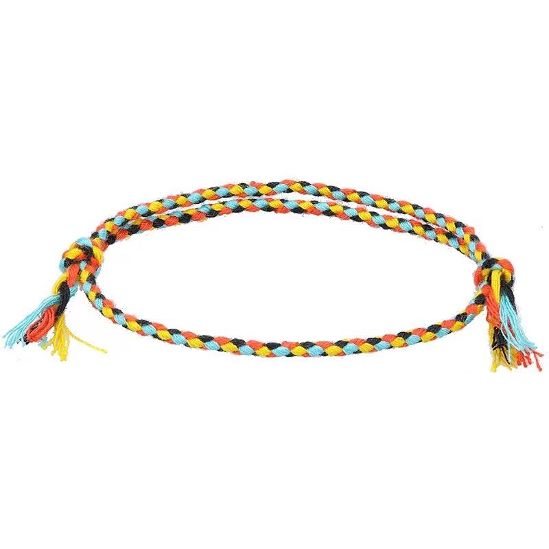 Boho Four Strand Color Handmade Waterproof Woven Thread Wrap Bracelet Simple Rope Knot Bracelet Friendship Bracelets