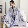 Korean Style Long Faux Cashmere Scarf Women Warm Versatile Shawl