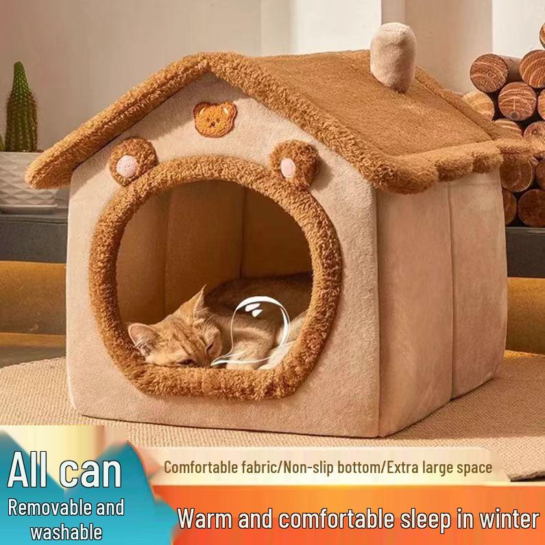 Ganzjahres-Hundebett mit Gehege für Katzen und kleine Hunde