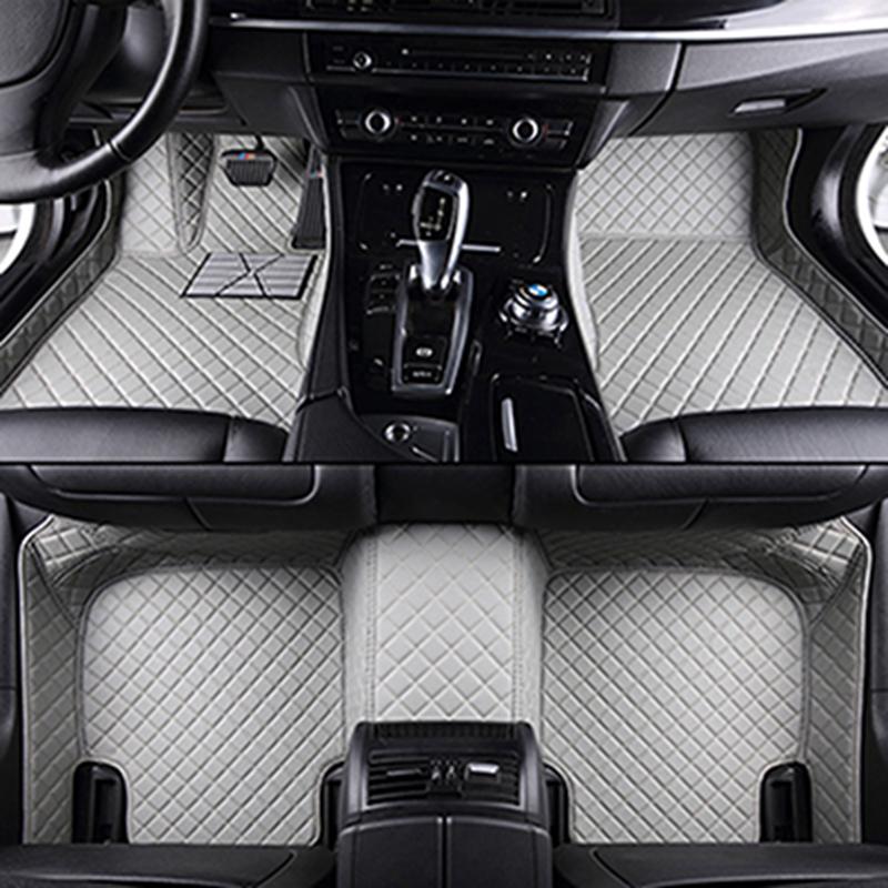 Car Floor Mats For Mitsubishi Outlander 2003- 2016 2017 2018 Flash Mat Leather Custom Foot Pads Automobile Carpet Cover