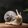 Snail Miniature Figurine Model Coarse Pottery Ceramics Snail Statue Ornament for Fairys Garden Landscape Decoration