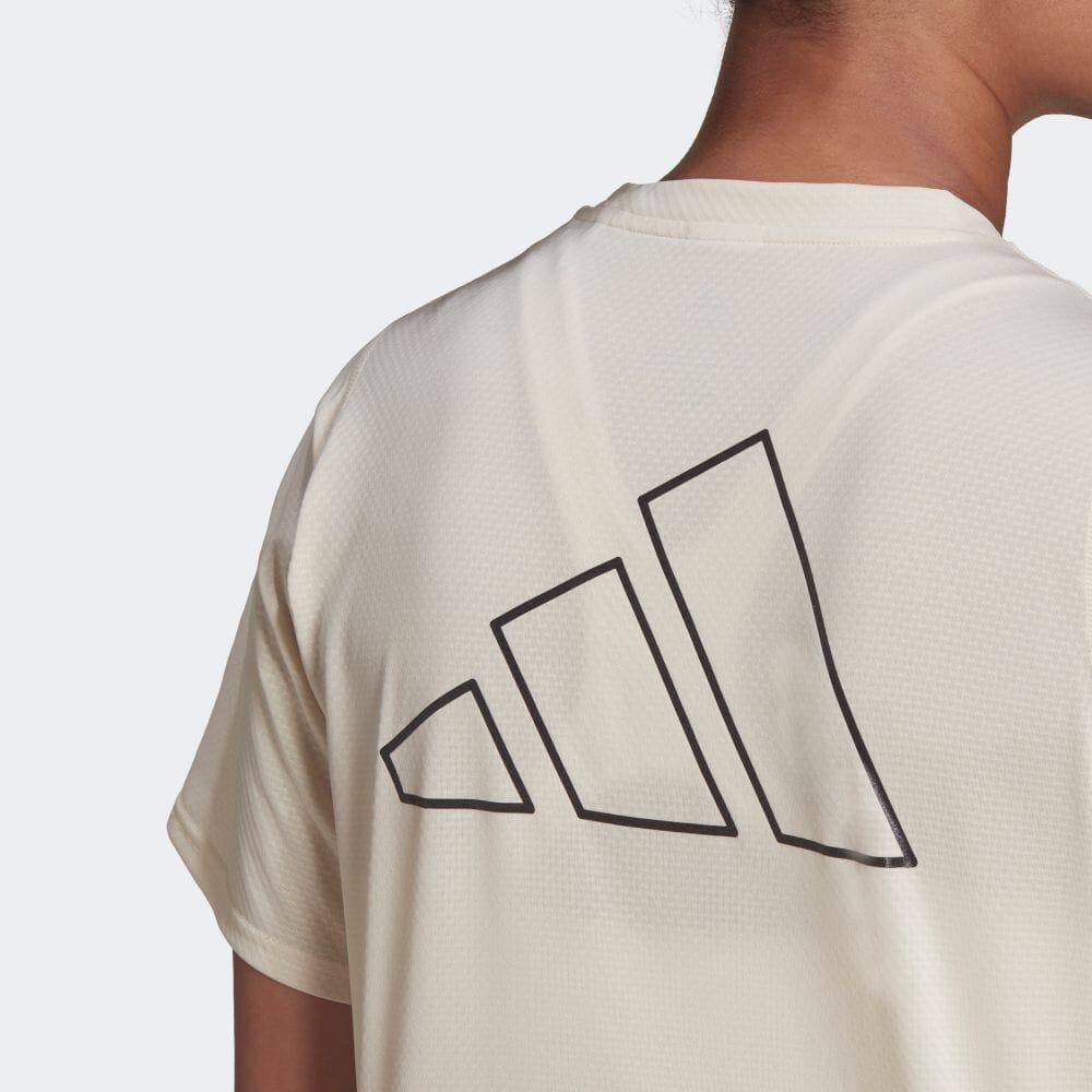 Adidas Running Logo Crew Neck Short Sleeve T-Shirt Women T-Shirts White HB9355