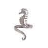 Adjustable Enamel Open Ring Stainless Steel Ocean Jewelry Fashion Seahorse Ring  Gift