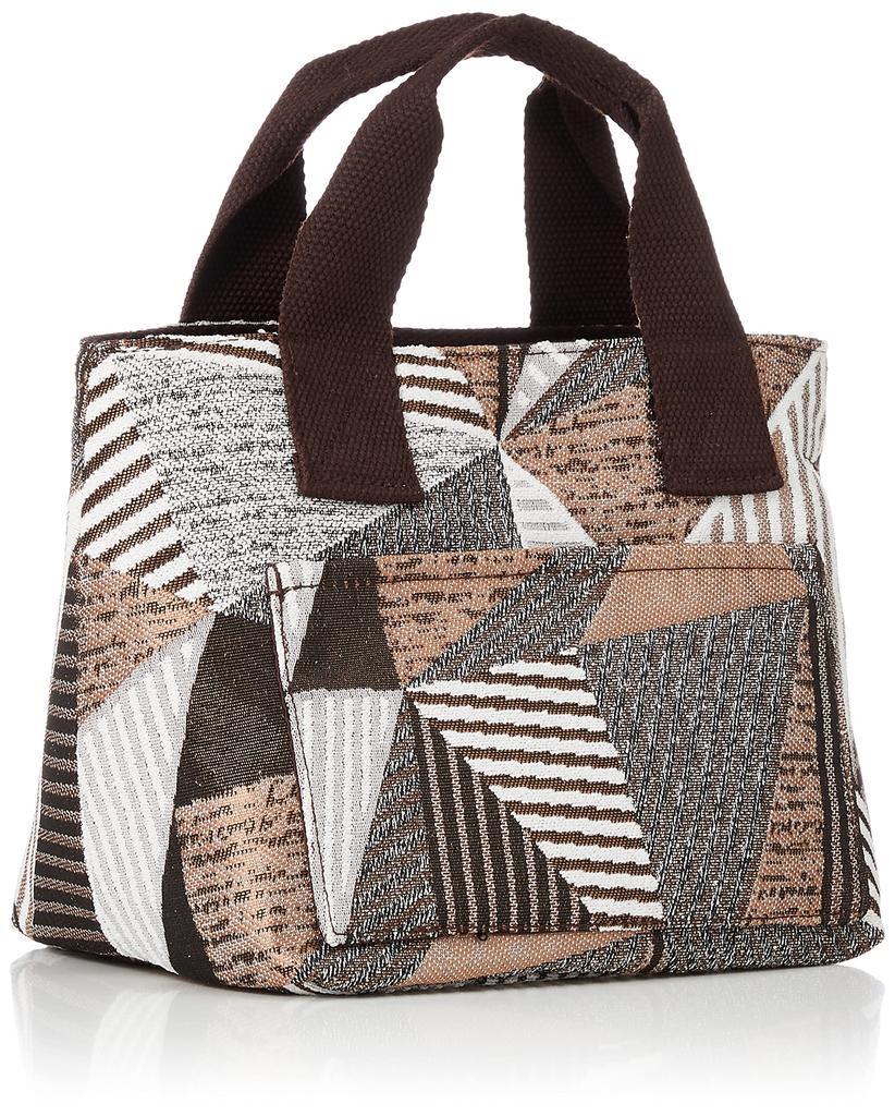 Woven Fabric Mini Shoulder Tote Bag LT BR Pattern Fabric H 1391 Brown [ROOTOTE] Women's
