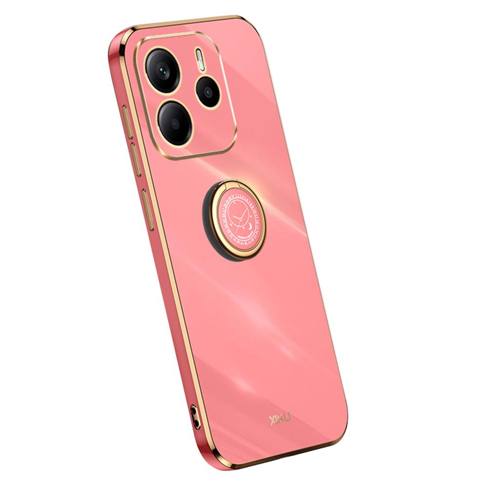 XINLI Etui na Xiaomi Redmi Note 14 5G z pierścieniem-podstawką, galwanizowane TPU, pokrowiec na telefon