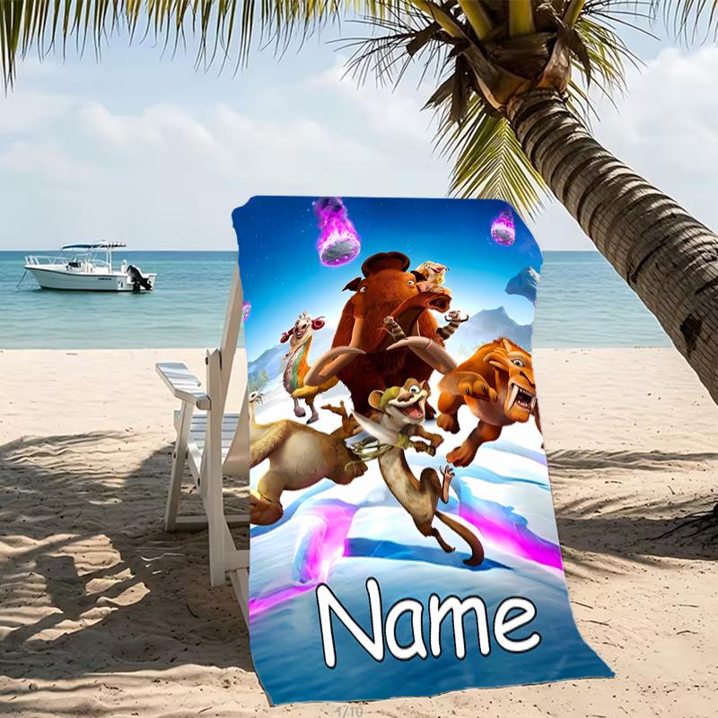 Personalisierbare Strandtücher mit Designs zum Thema Ice Age – Die Entstehung der Dinosaurier. Geeignet für den Strand, Yoga, Sport.;ideal als Strandzubehör