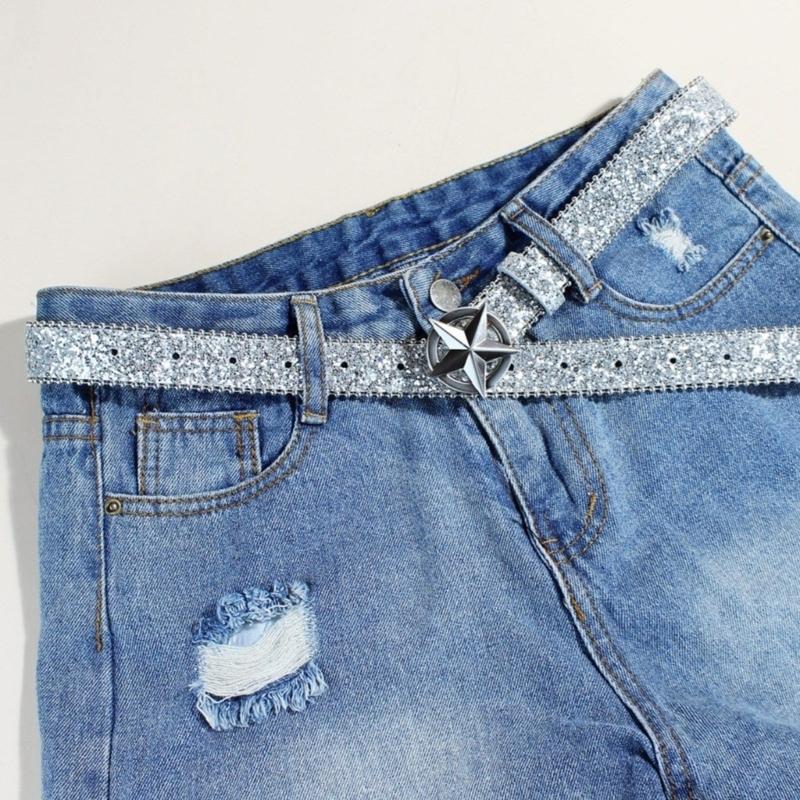 Heavy Duty Waist Belts for Jeans Pants Heavy Glitter Buckle Belt Bandsman