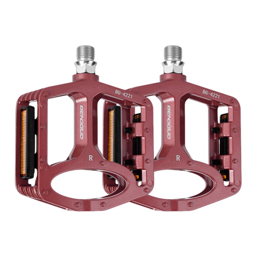 Mountain Bicycle Pedal Ultra-Light Road Bike Alloy Pedal Waterproof Double DU Bicycle Pedal for Night Riding Bicycle Accessories