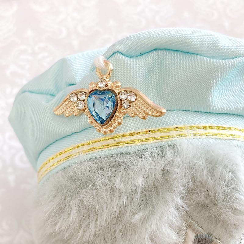 Beret, Cape, Shirt, and Pants 4-Piece Set for 10-15cm Plush Dolls, Blue [Used]