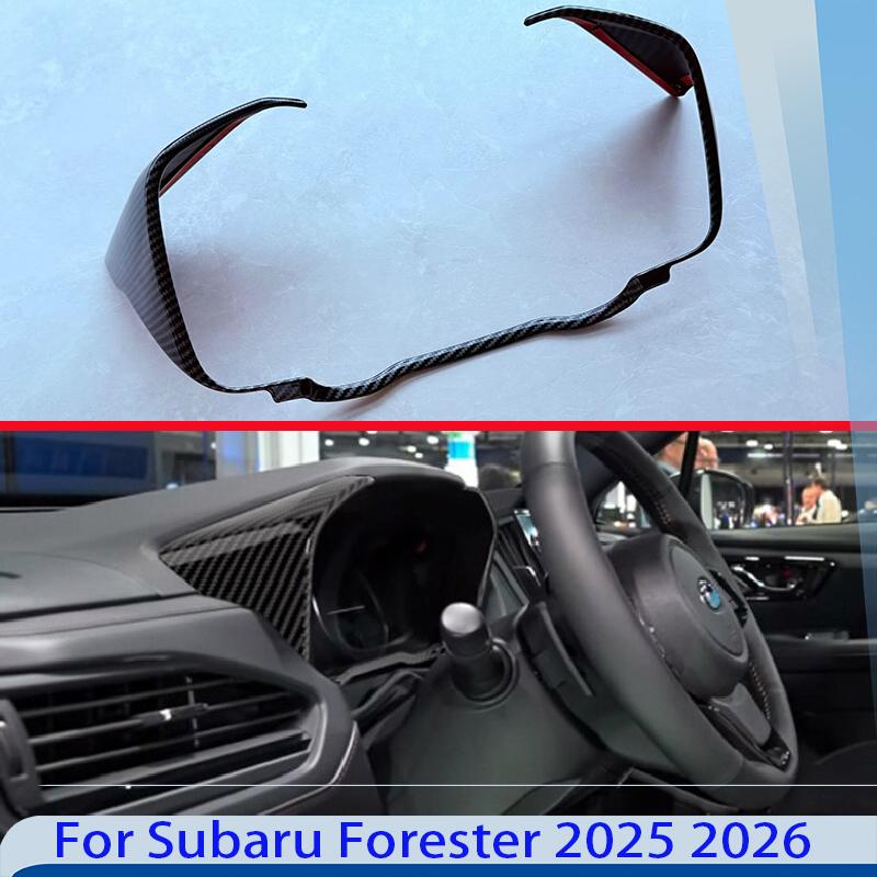For Subaru Forester 2025 2026 Car Accessories Left Hand Drive Carbon fiber style Interior trument Panel Around Trim
