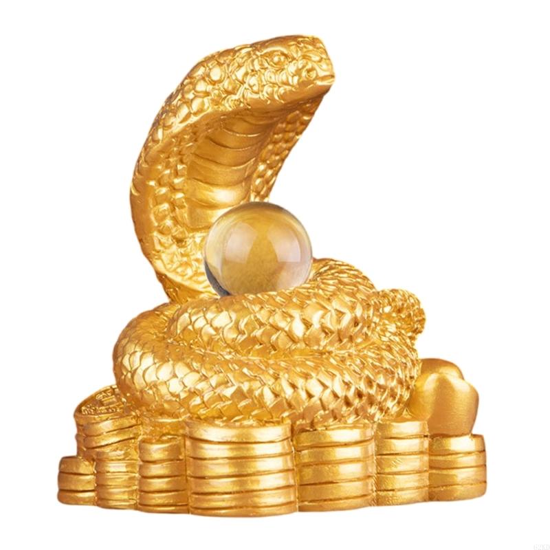 62KD Chinese Snake Years Resins Statue Snake Delicate Funny Snake Figurine Decoration
